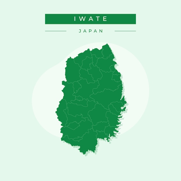 Vector ilustración vectorial del mapa de Iwate Japón