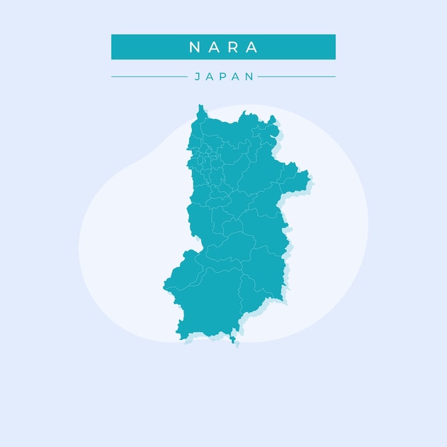 Vector ilustración vectorial del mapa de Nara Japón