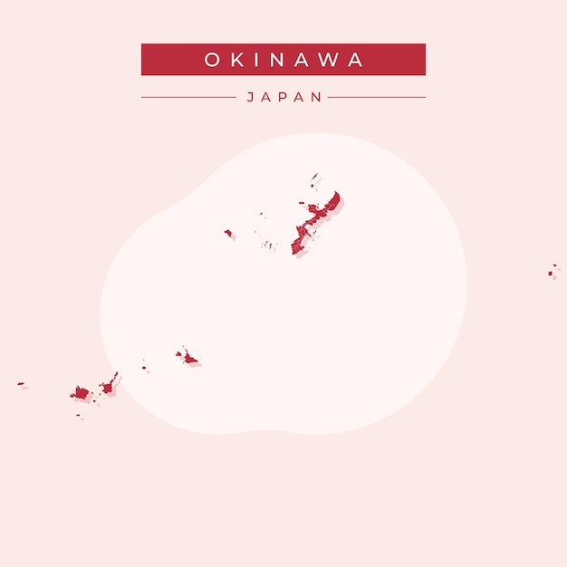 Vector ilustración vectorial del mapa de Okinawa Japón