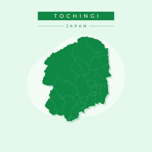 Vector ilustración vectorial del mapa de Tochigi Japón