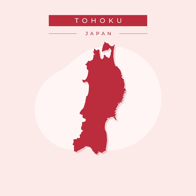 Vector ilustración vectorial del mapa de Tohoku Japón