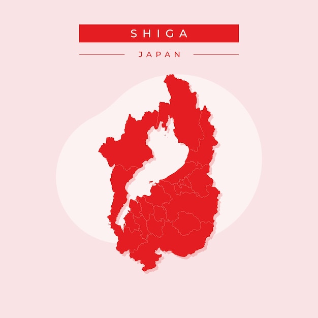 Vector ilustración vectorial de Shiga mapa Japón