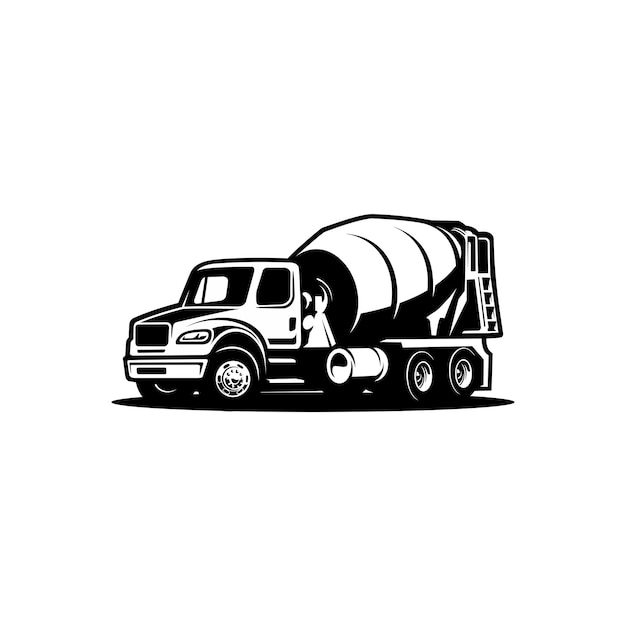 vector de ilustración de vehículo de construcción de camión hormigonera