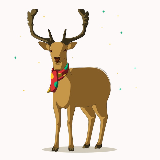 Vector vector de ilustración de venado de navidad