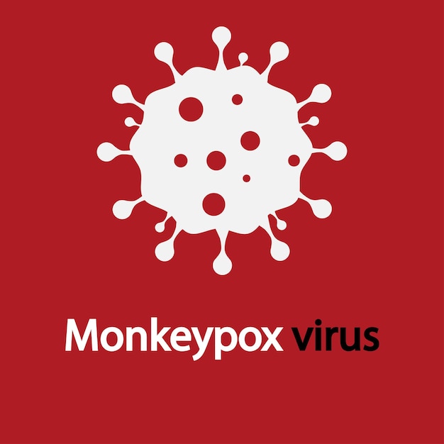 Vector de ilustración de virus de viruela del mono simple con signo de virus