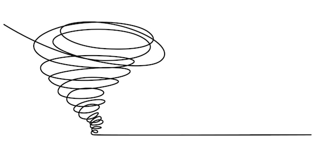 Vector ilustraciones dibujadas a mano tornado estilo Doodle en fondo blanco Tormenta con mano tornado