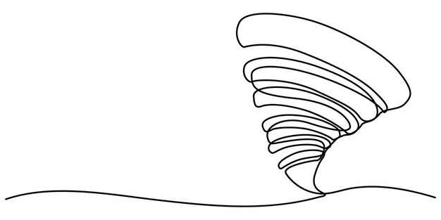 Vector ilustraciones dibujadas a mano tornado estilo Doodle en fondo blanco Tormenta con mano tornado