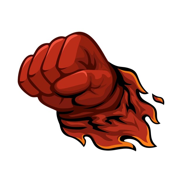 Vector de ilustraciones de dibujos animados de Fire Fist Punch