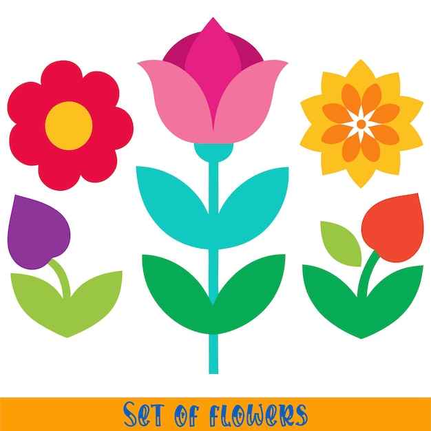Vector de ilustraciones de flores dibujadas a mano