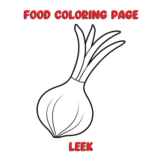 Vector de ilustraciones de LEEK página de colorear para niños