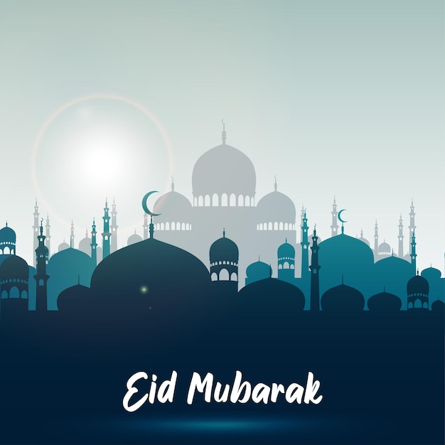 El vector del ilustrador del cartel de Eid Mubarak