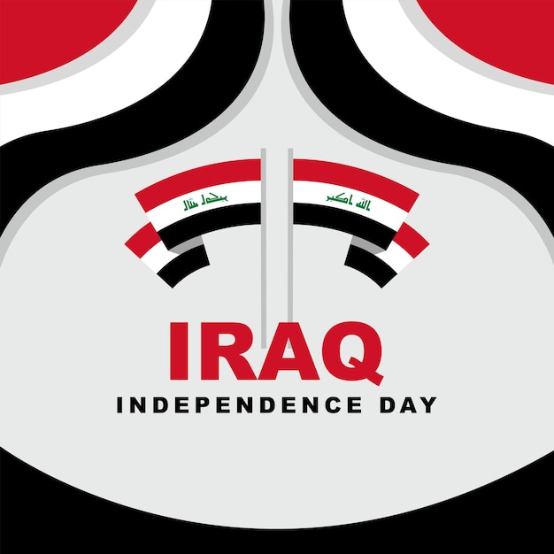 Vector vector ilustrasi dari iraq independencia dirayakan pada tanggal cartel del día 3 de octubre ucapan dengan bendera irak