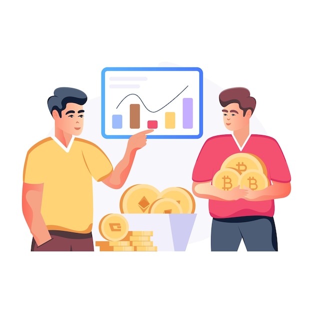 Vector ilustrativo editable plano del mercado criptográfico