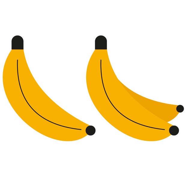 un vector ilustrativo de frutas de uno y dos plátanos