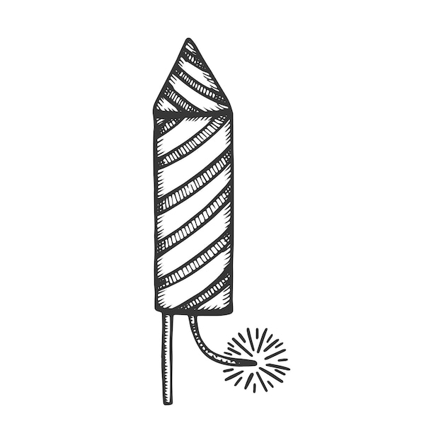 Vector de imagen de cohete de fuegos artificiales de año nuevo