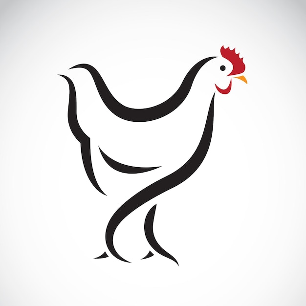 Vector de la imagen de un diseño de pollo sobre fondo blanco