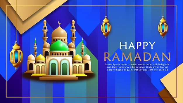Vector imagen de fondo islámico para las fiestas musulmanas en el mes sagrado de Ramadán