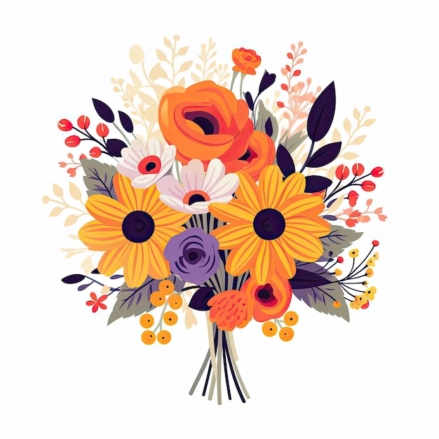 Vector imagen lindo ramo de flores