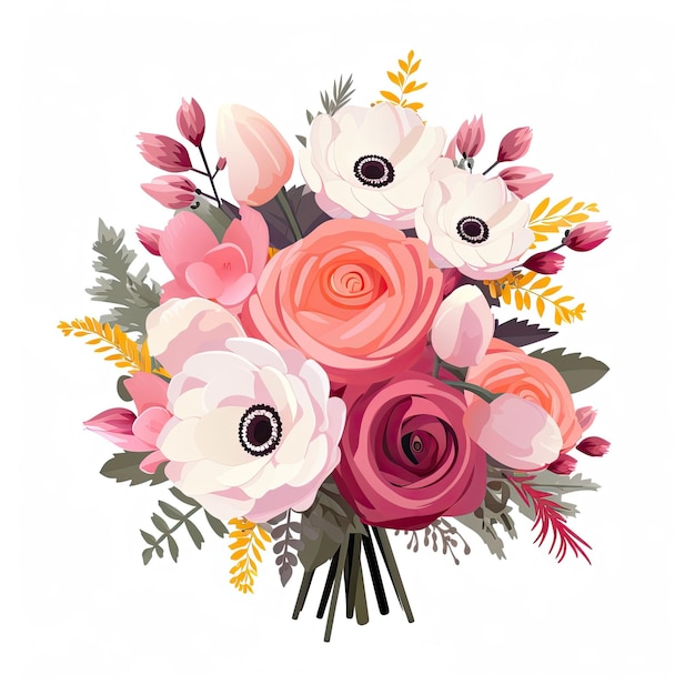 Vector imagen lindo ramo de flores