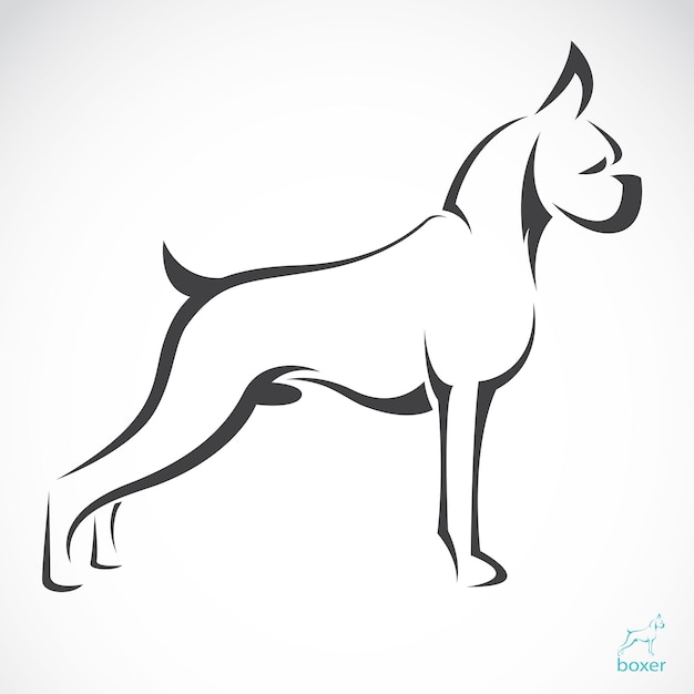 Vector de la imagen de un perro (boxer) sobre fondo blanco.