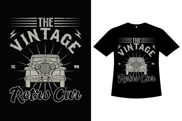 vector de imagen de plantilla de diseño de camiseta vintage retro