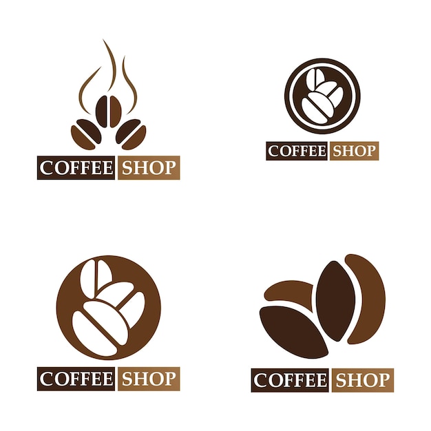 Vector de imagen de tienda de logotipo y símbolo de grano de café