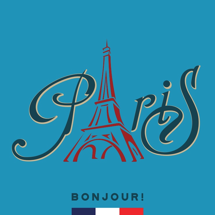 Vector vector de la imagen de la torre eiffel.
