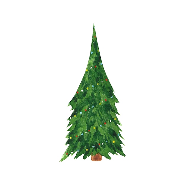 Vector imágenes prediseñadas de árbol de año nuevo. Ilustración de árbol de Navidad. Pelaje verde, imágenes prediseñadas de abeto. Decoración de vacaciones de invierno.