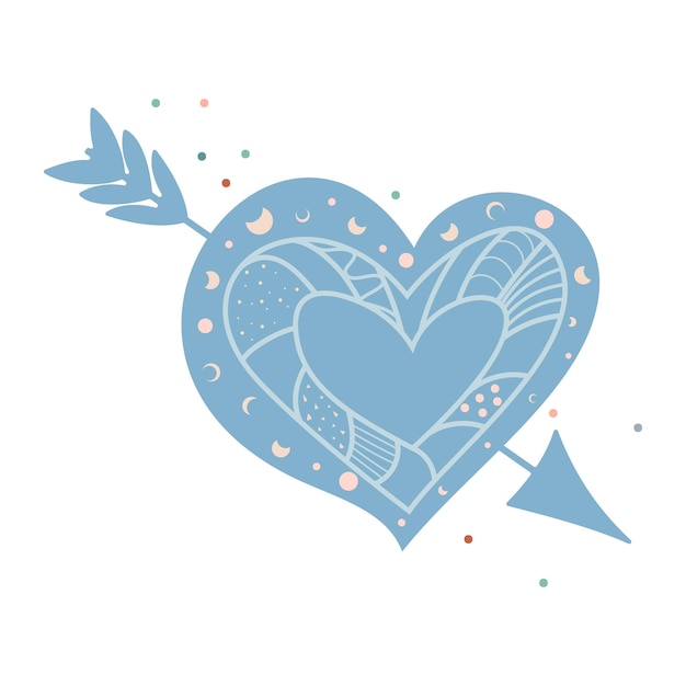 Vector de las imágenes prediseñadas de corazón boho