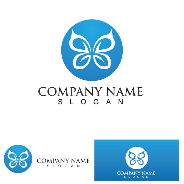 Vector de imágenes prediseñadas de Illustrator del logotipo de mariposa elegante