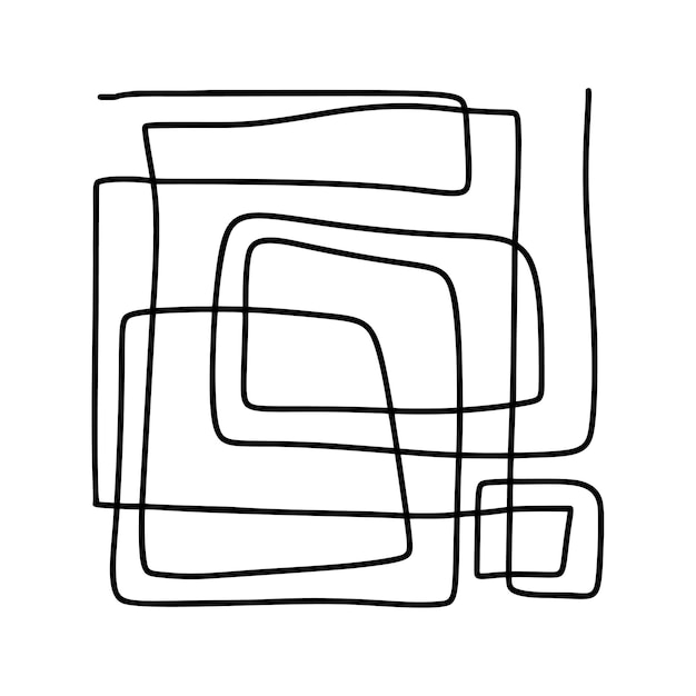 Vector de impresión de arte minimalista moderno de mediados de siglo Fondo estético trandy contemporáneo abstracto Dibujo continuo de garabatos de una línea