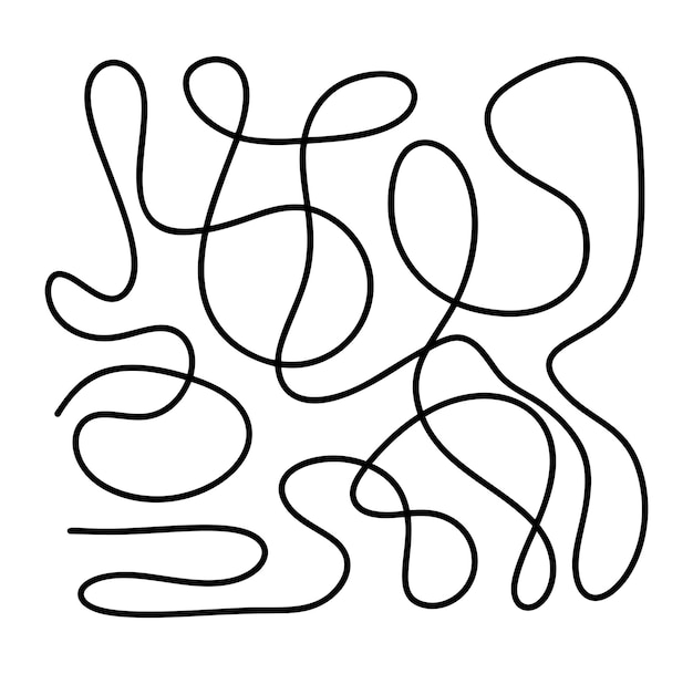 Vector de impresión de arte minimalista moderno de mediados de siglo Fondo estético trandy contemporáneo abstracto Dibujo continuo de garabatos de una línea