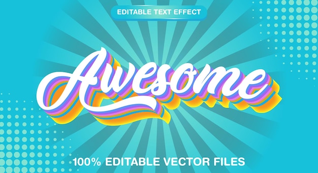 Vector impresionante efecto de texto editable en 3D con un fondo lindo