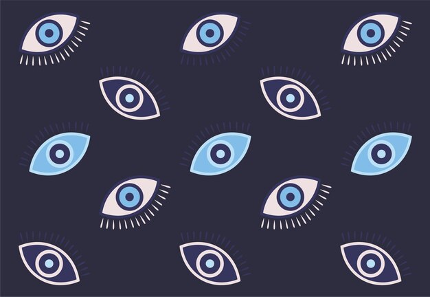 Vector inconsútil basado en ojos modernos Ilustración de patrón