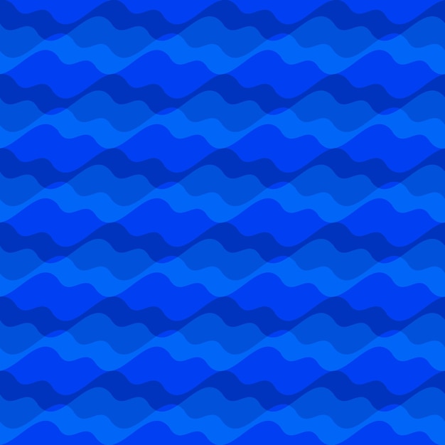 Vector inconsútil textura mar ola fondo azul océano olas inquieto viento mar agua el río