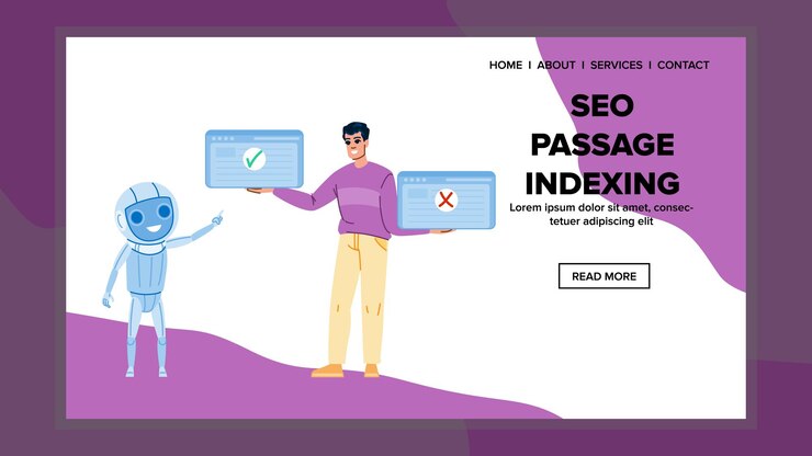 Vector vector de indexación del pasaje de contenido seo