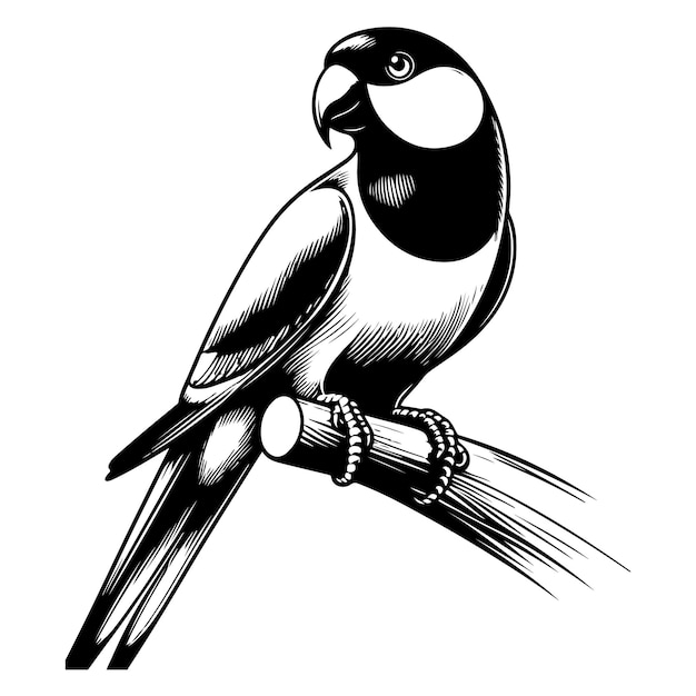 Vector indio de cuello negro y blanco sobre un fondo aislado blanco
