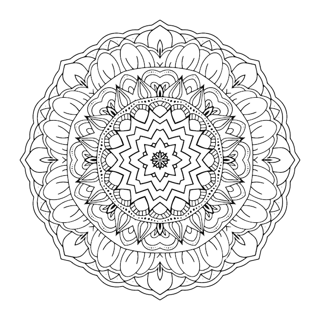 Vector indio mandalaEsbozo mandala para colorear página