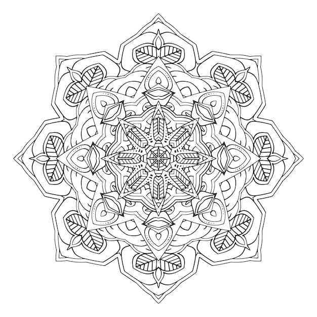 Vector indio mandalaEsbozo mandala para colorear página