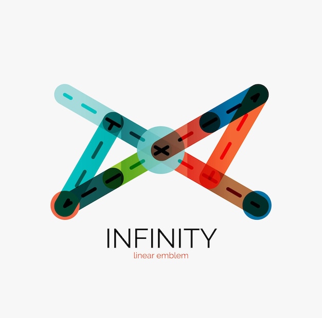 Vector infinito logo plano colorido diseño
