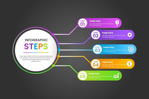 Vector de infografía de pasos profesionales