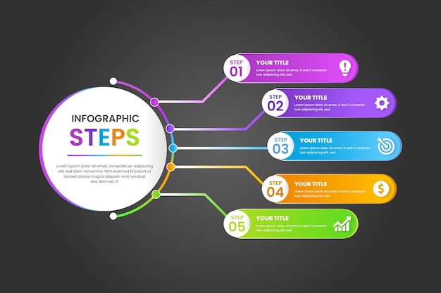 Vector de infografía de pasos profesionales