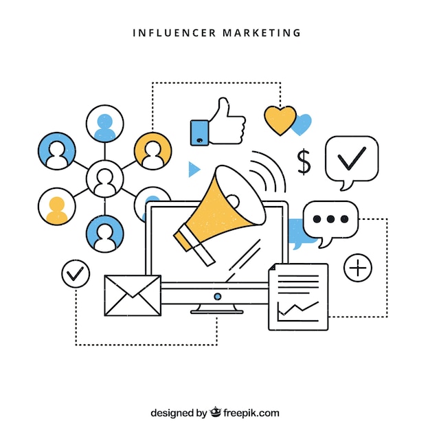 Vector infográfico de influencer marketing