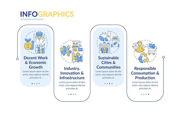 Vector infográfico del rectángulo de crecimiento social financiero