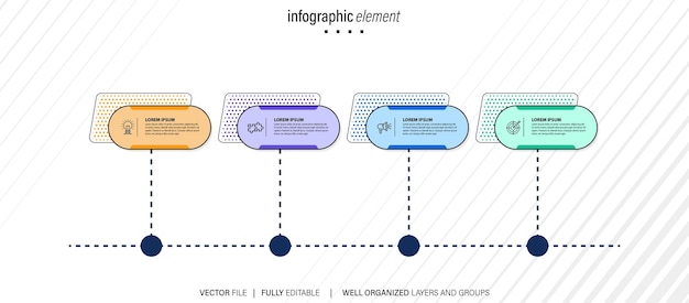 Vector vector de información de negocios gráfico línea de tiempo pasos de información diseño de plantillas gráficas