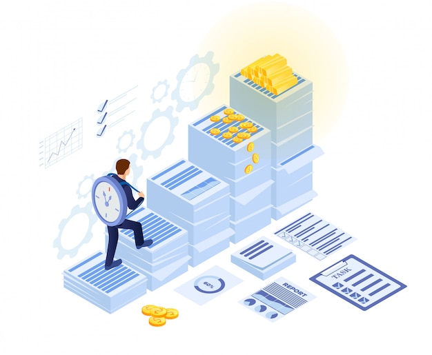 Vector informativo Banner informe dibujos animados plana.