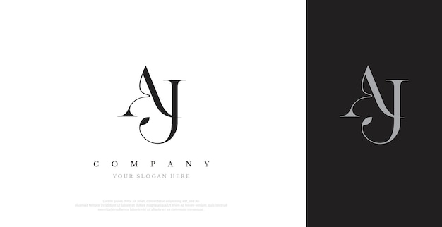 Vector inicial de diseño de logotipo AJ