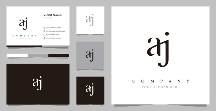 Vector vector inicial de diseño de logotipo aj