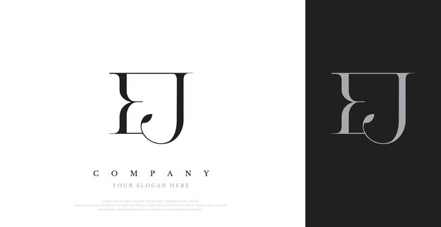 Vector inicial de diseño de logotipo EJ