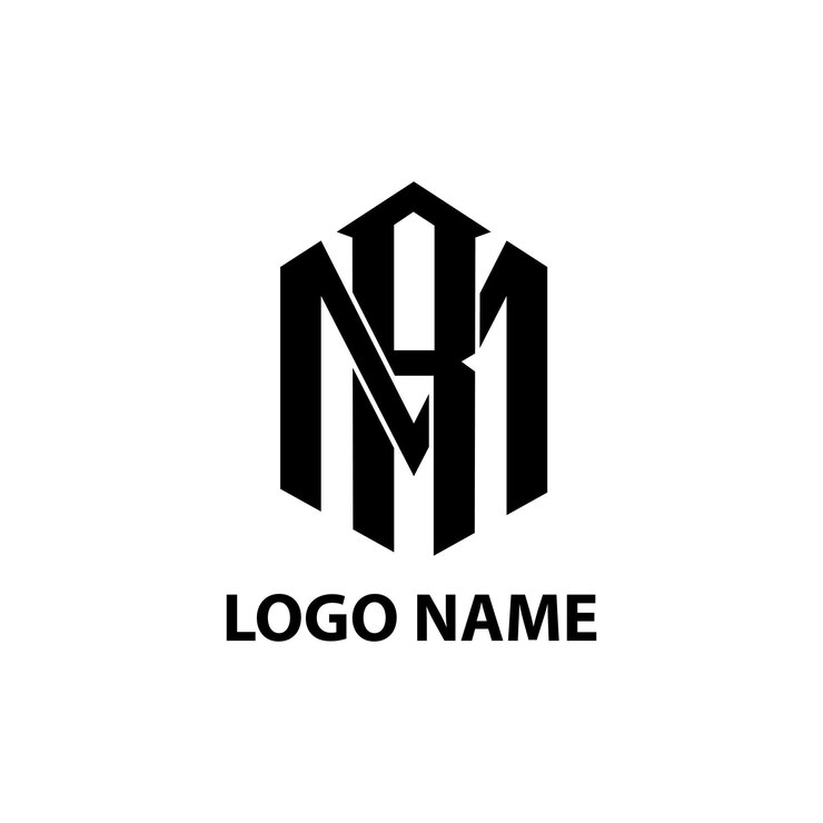 Vector vector inicial de diseño de logotipo moderno de mr rm